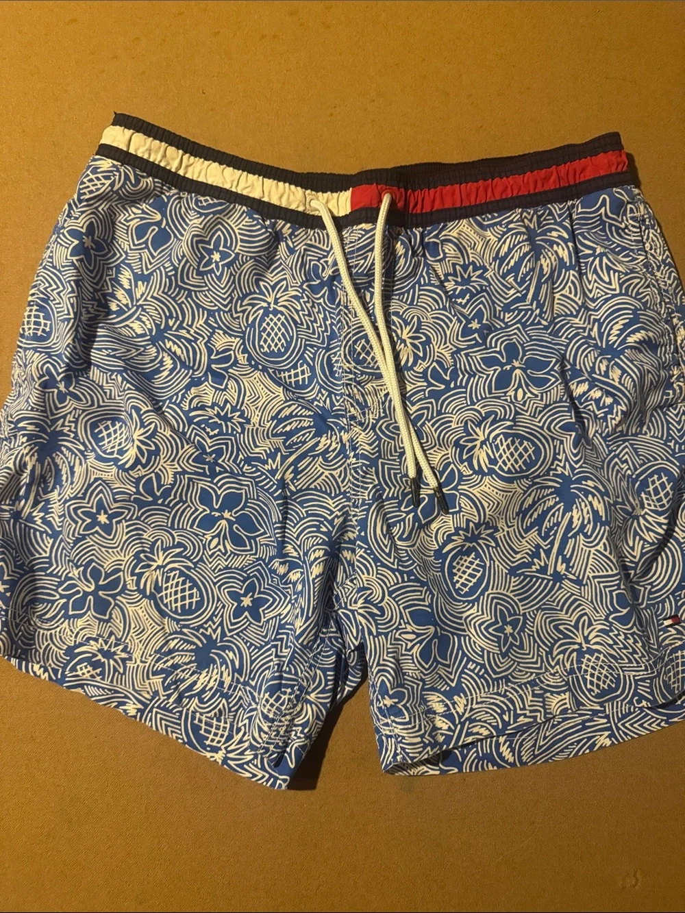 Men's Blue Floral Swim Trunks Tommy Hilfiger